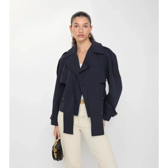 Kurzer Canvas-Trench Coat „Trerose“