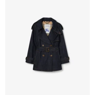 Kurzer Fitzrovia-Trench Coat aus Denim