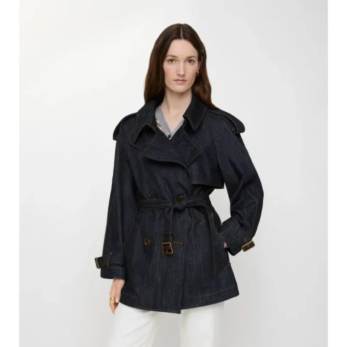 Kurzer Fitzrovia-Trench Coat aus Denim