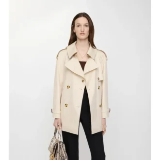Kurzer Fitzrovia-Trench Coat aus Tropical Gabardine