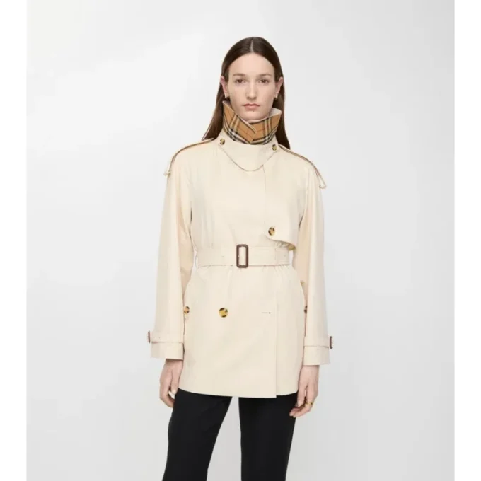 Kurzer Fitzrovia-Trench Coat aus Tropical Gabardine
