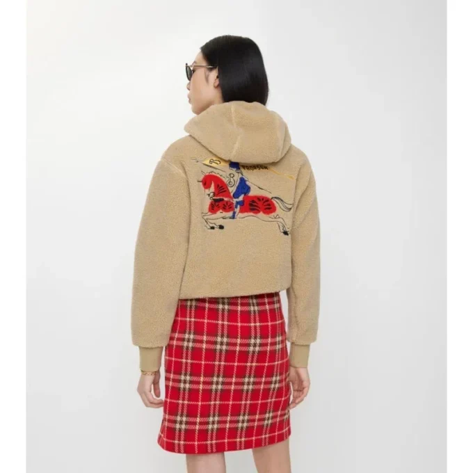 Kurzer Fleece-Pullover aus einer Woll-Kaschmir-Mischung