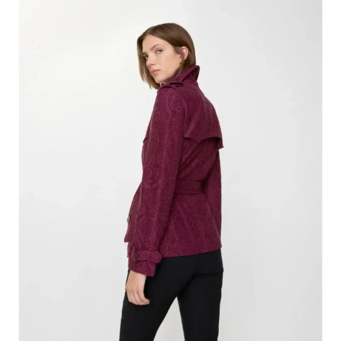 Kurzer Foxfield-Trenchcoat aus Paisley-Spitze