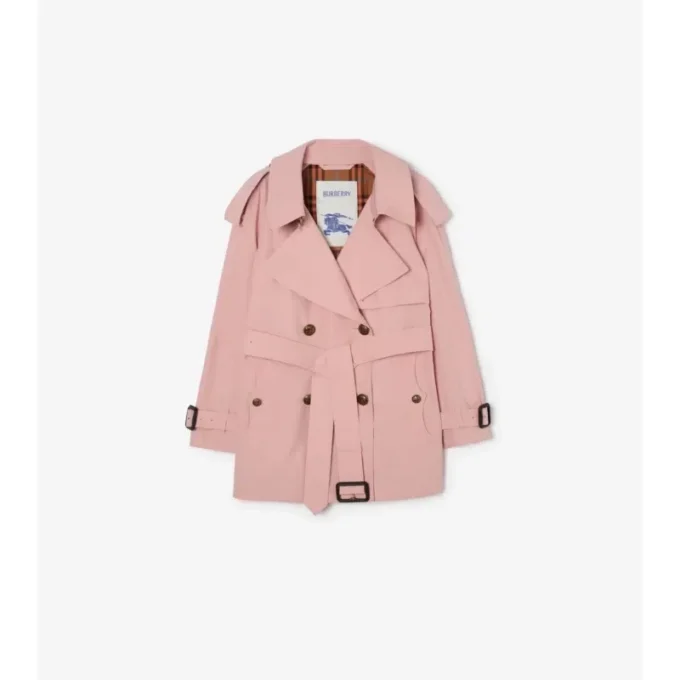 Kurzer, leichter Fitzrovia-Trench Coat aus Baumwolle
