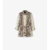 Kurzer Stonehaven-Car Coat aus beschichteter Baumwolle mit Python-Print