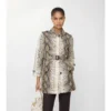 Kurzer Stonehaven-Car Coat aus beschichteter Baumwolle mit Python-Print