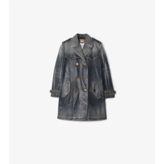 Kurzer Trench Coat aus Denim