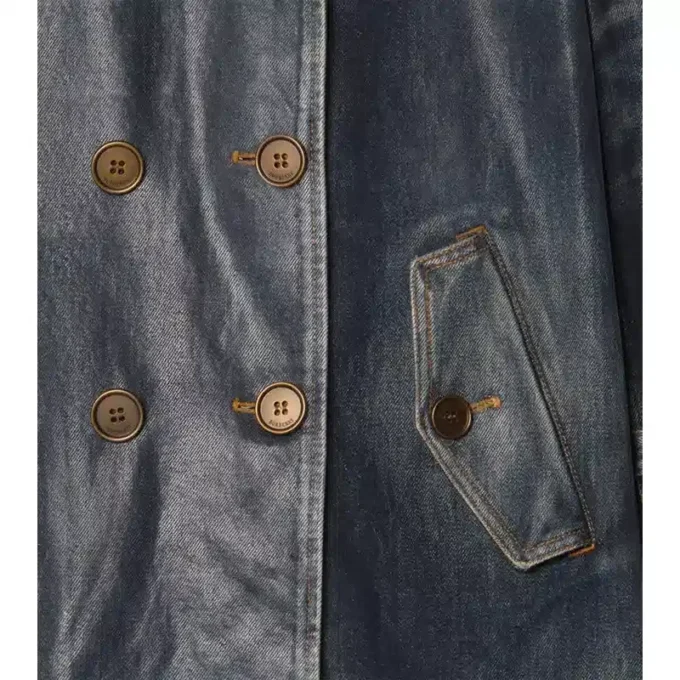 Kurzer Trench Coat aus Denim