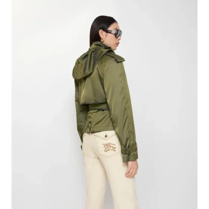Kurzer Trench Coat aus Nylonmischung