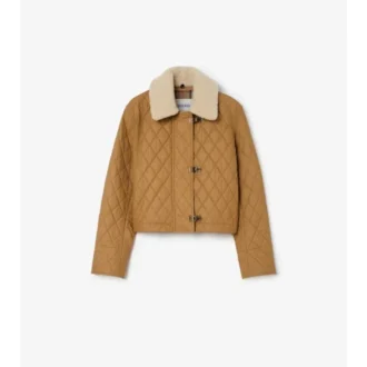 Lammfellkragen, gesteppte Baumwoll-Howle-Jacke