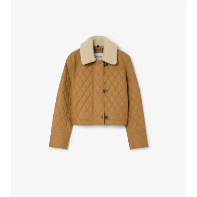 Lammfellkragen, gesteppte Baumwoll-Howle-Jacke