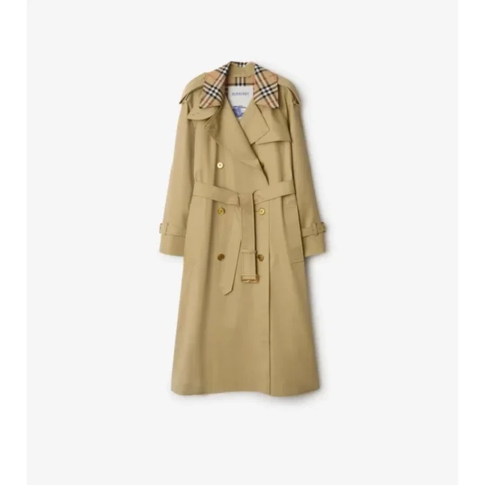 Langer Castleford-Trench Coat mit Karokragen