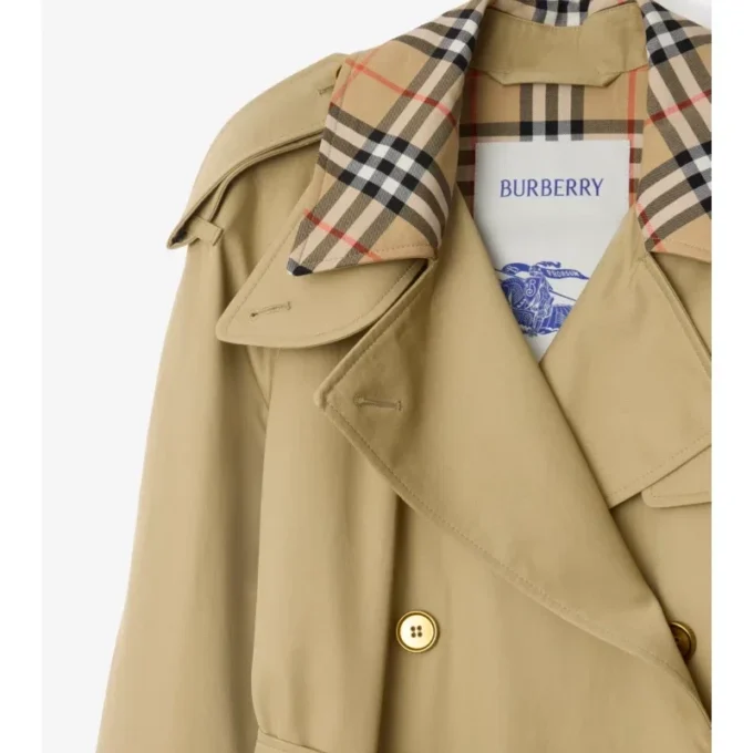 Langer Castleford-Trench Coat mit Karokragen