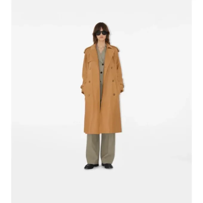 Langer Castleford-Trenchcoat aus Leder