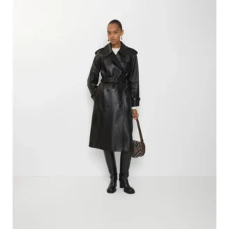 Langer Castleford-Trenchcoat aus Leder