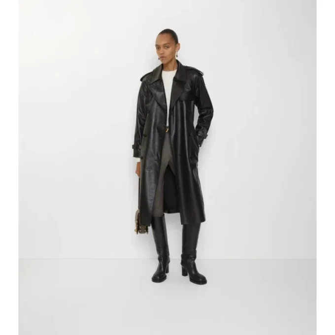 Langer Castleford-Trenchcoat aus Leder