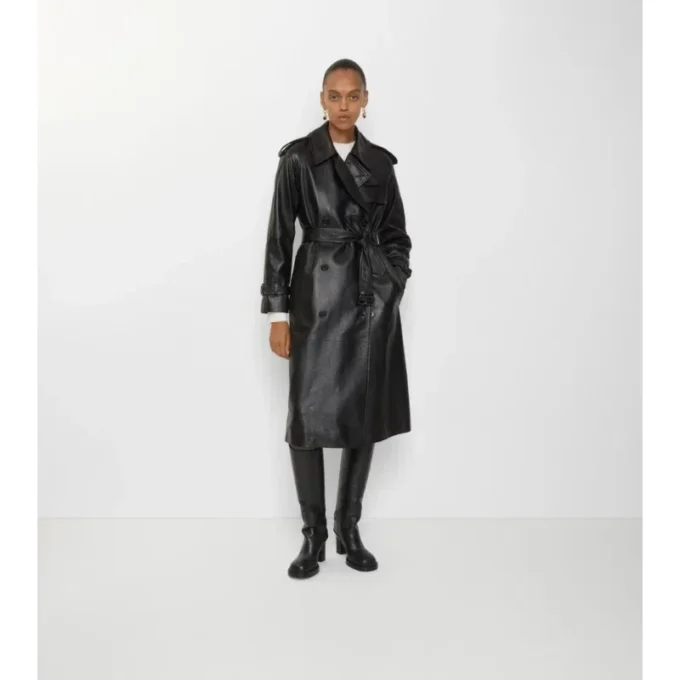 Langer Castleford-Trenchcoat aus Leder
