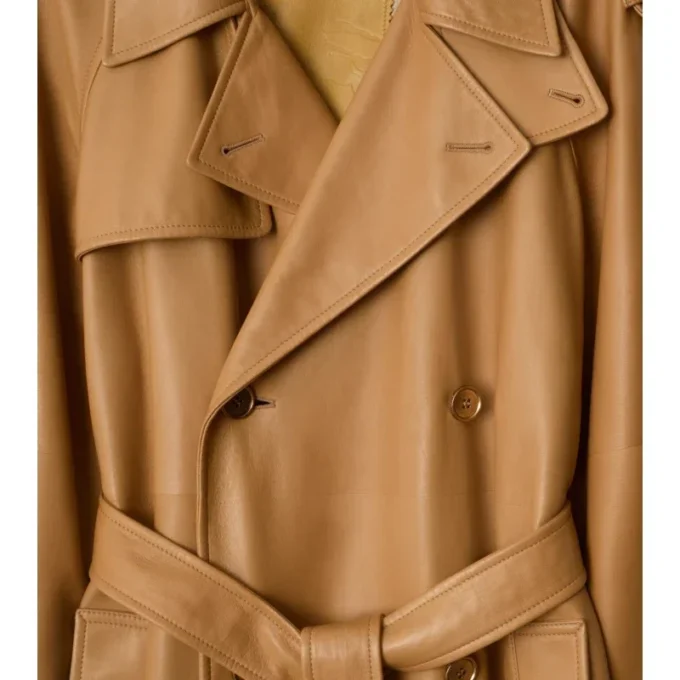 Langer Castleford-Trenchcoat aus Leder