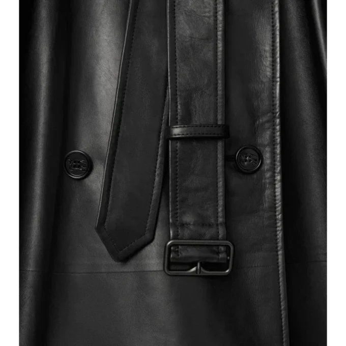Langer Castleford-Trenchcoat aus Leder