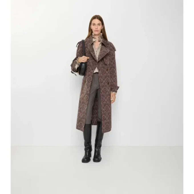 Langer Fitzrovia-Trench Coat aus Viskosemischung im Barockstil