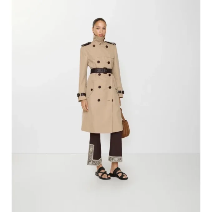 Langer Foxfield-Trench Coat aus Seiden-Baumwolle