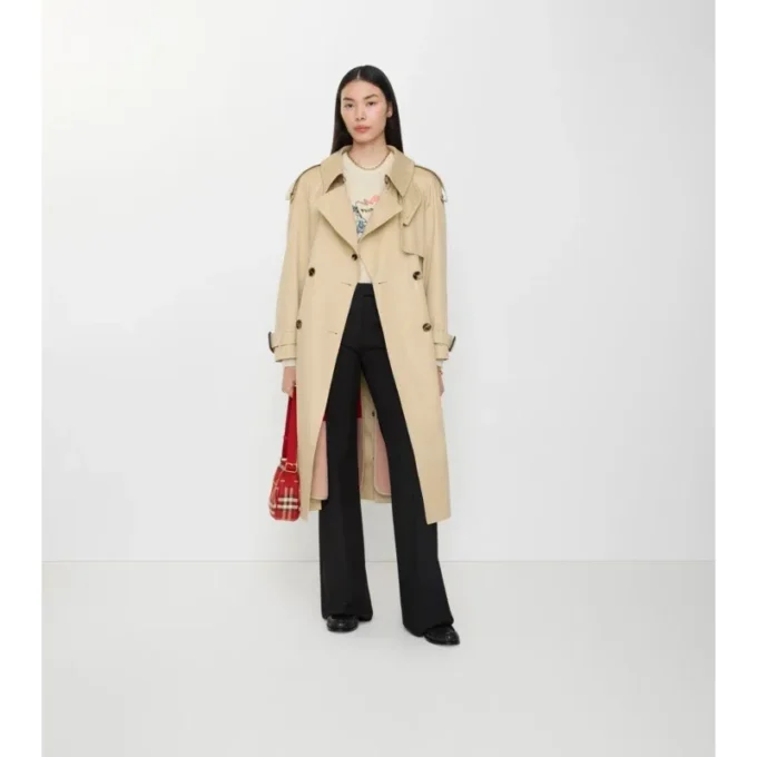 Langer Gabardine-Trench Coat „Fitzrovia“ mit wärmendem Futter