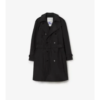 Langer, gefütterter Trench Coat aus Baumwolle und Nylon