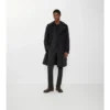 Langer, gefütterter Trench Coat aus Baumwolle und Nylon