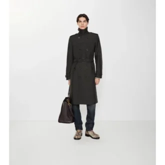 Langer, geometrisch geschnittener Foxfield-Trench Coat aus Nylonmischung