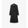 Langer Nylon-Car Coat mit Kapuze