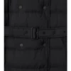 Langer Nylon-Daunenmantel mit Kapuze