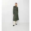 Langer Nylon-Trench Coat mit Kapuze