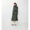 Langer Nylon-Trench Coat mit Kapuze