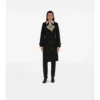 Langer Trench Coat aus Gabardine mit Karomuster und Kragen