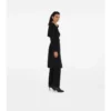 Langer Trench Coat aus Gabardine mit Karomuster und Kragen
