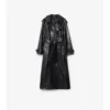 Langer Trench Coat aus geprägtem Leder
