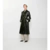 Langer Trench Coat aus geprägtem Leder