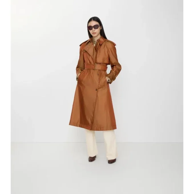 Langer Trench Coat aus Nylonmischung