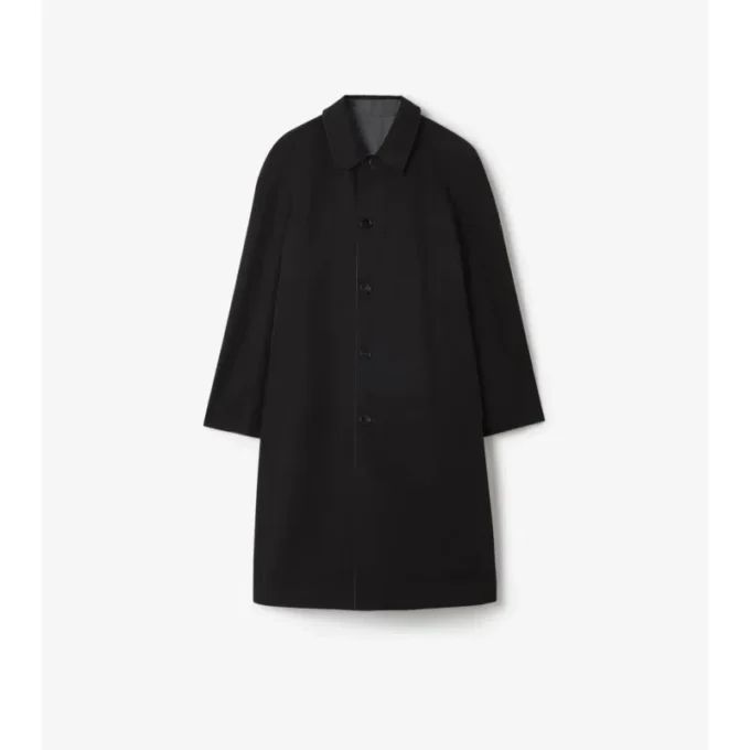Langer, wendbarer Parkbury-Car Coat aus kariertem Wollstoff