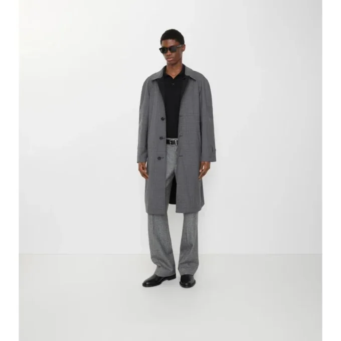 Langer, wendbarer Parkbury-Car Coat aus kariertem Wollstoff