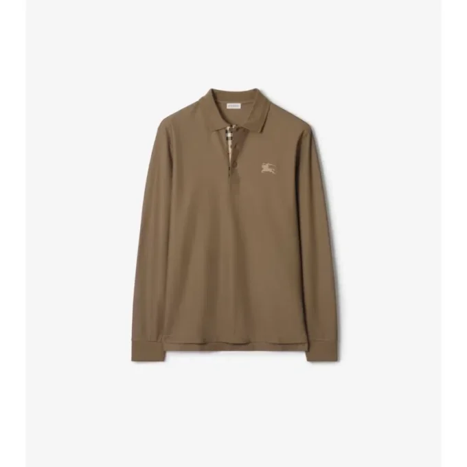 Langärmliges Baumwoll-Poloshirt