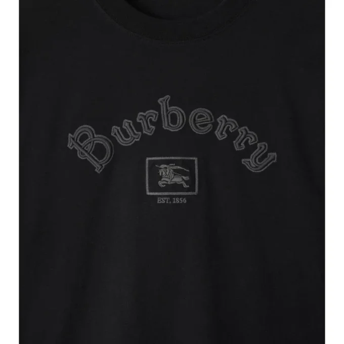 Langärmliges Gothic-Logo-T-Shirt aus Baumwolle