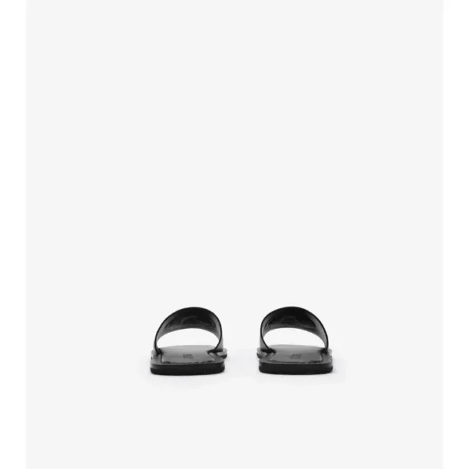 Leder-Slides mit Knight-Stempel