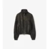 Lederjacke mit kursivem Logo