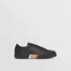 Ledersneaker mit Streifen-Detail