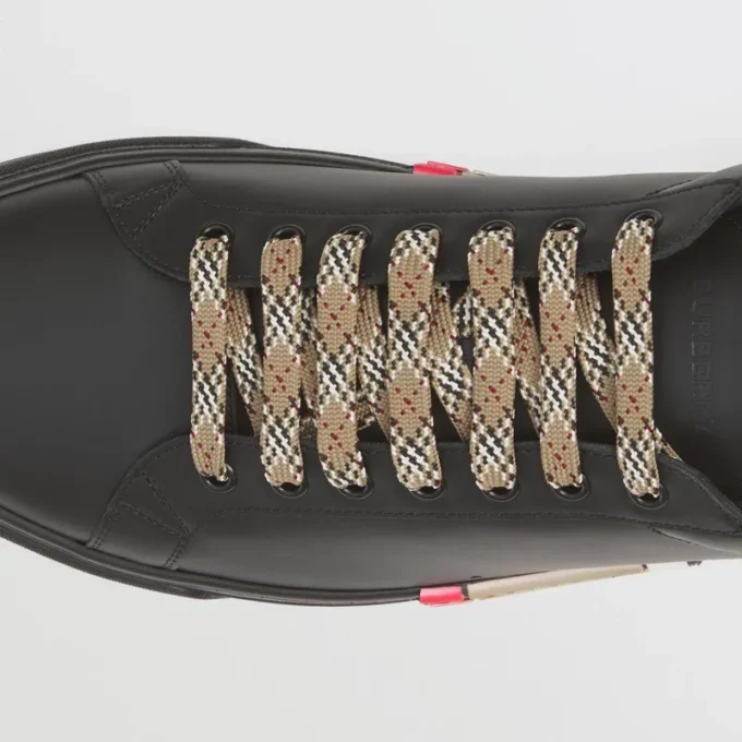 Ledersneaker mit Streifen-Detail