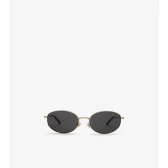 Metall-Karomuster Ovale Sonnenbrille