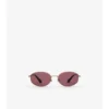 Metall-Karomuster Ovale Sonnenbrille