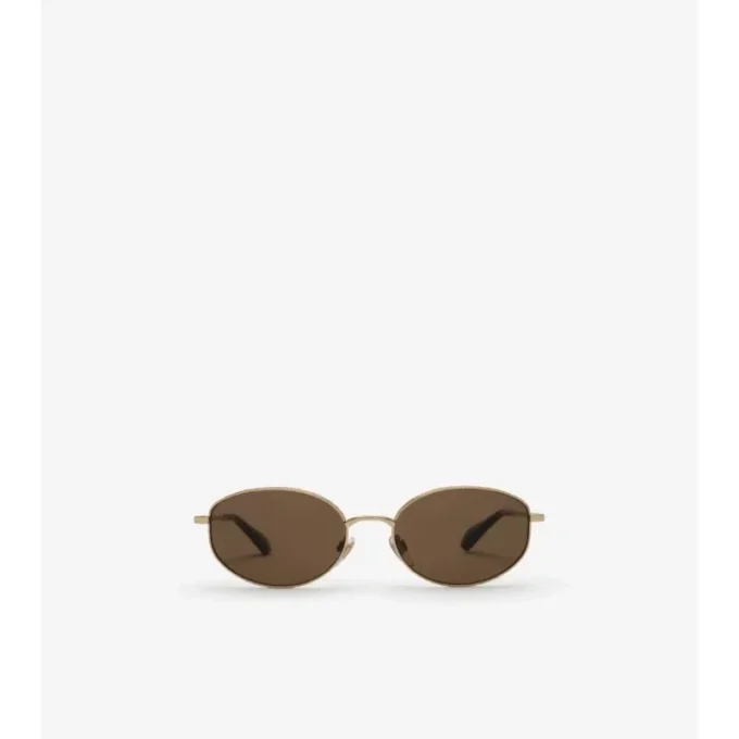 Metall-Karomuster Ovale Sonnenbrille