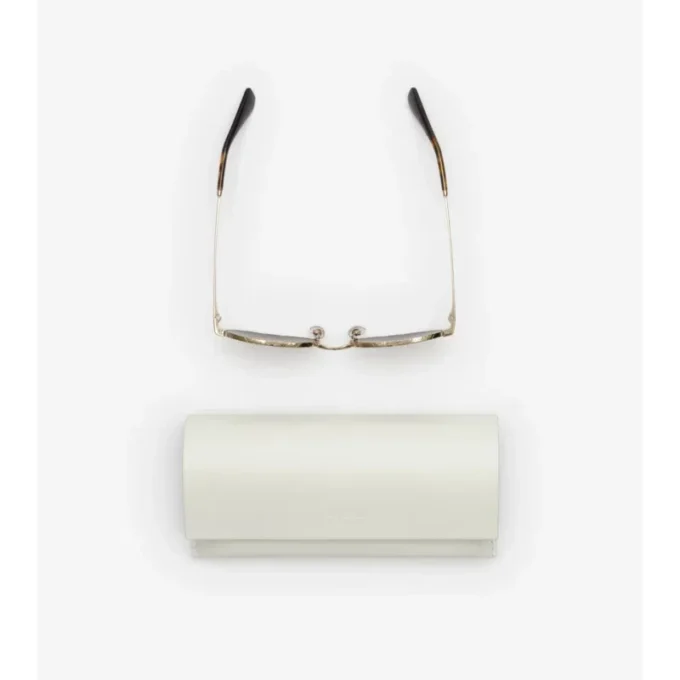 Metall-Karomuster Ovale Sonnenbrille